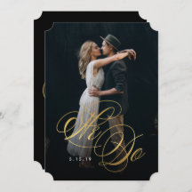 We Do Photo Wedding Invitation in Faux Foil