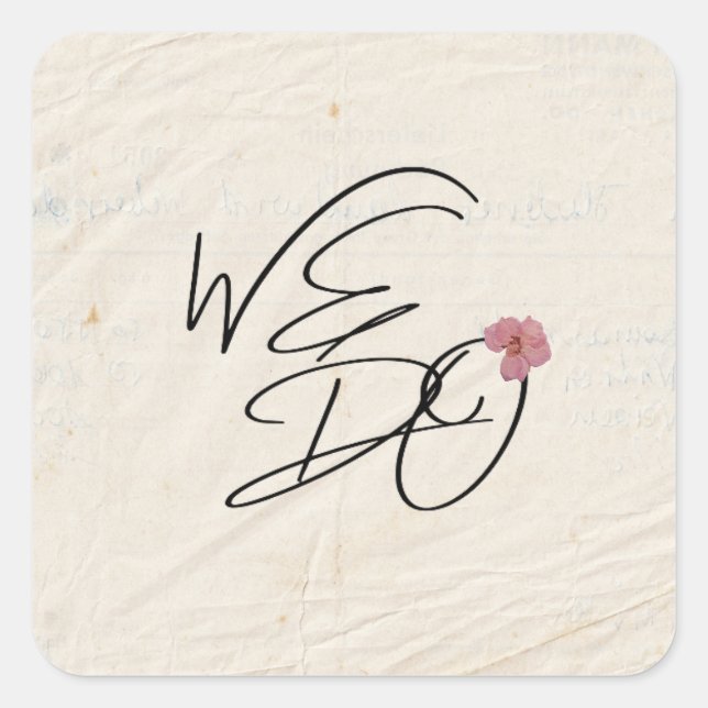 WE DO Pressed Flowers Shabby Garden Chic Program Square Sticker (Front)