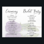 We Do! Purple Rose Modern Wedding Program Inside Poster<br><div class="desc">This beautiful wedding program is both modern and elegant. The DIY folded design features modern script lettering on the front reading "we do" with the names of the couple and wedding date/location. There is a photo of a beautiful long-stemmed royal purple coloured rose reflecting in a pool of water with...</div>