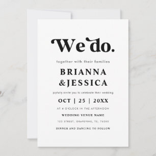 We Do Retro Script Typography & Photo Monogram Invitation