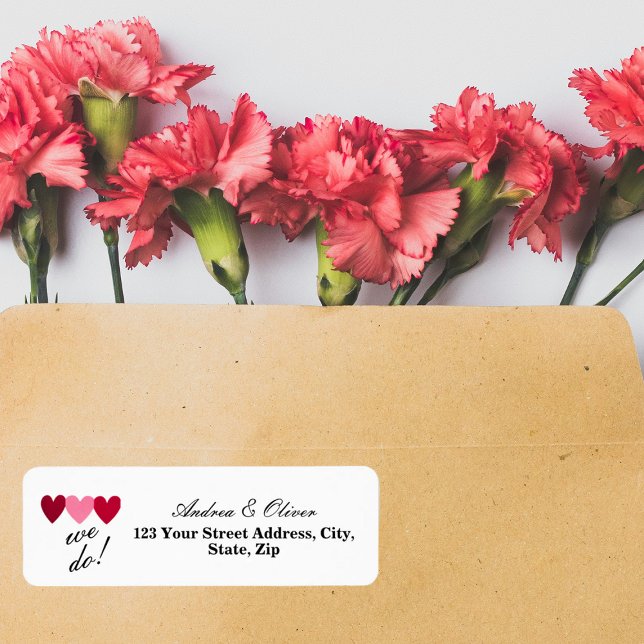 'We do' Romantic Hearts Return Address Return Address Label (Creator Uploaded)