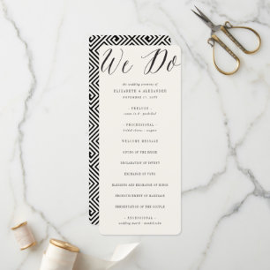 We Do Script Calligraphy Geometric Classic Wedding Program
