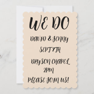 WE DO Script wedding custom invitations
