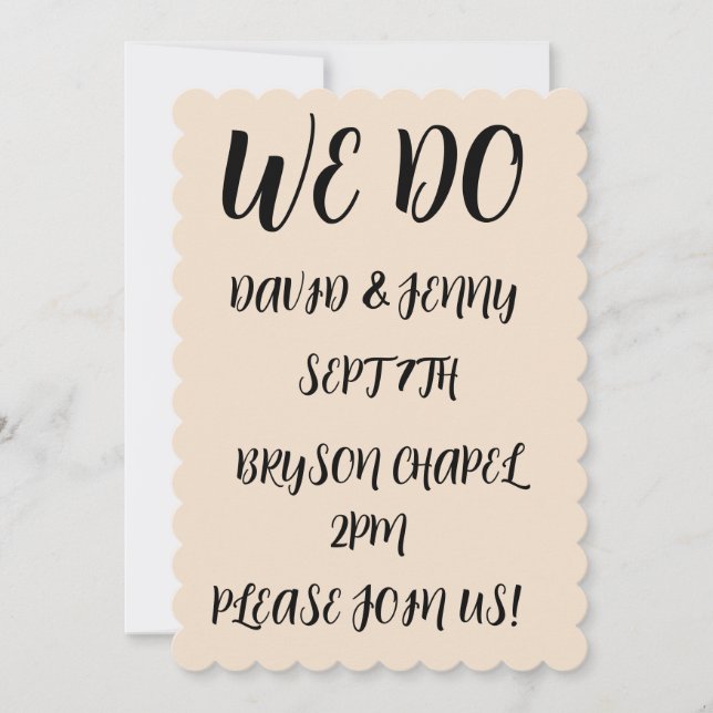 WE DO Script wedding custom invitations (Front)