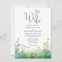 We Do Script Wildflowers Floral Wedding