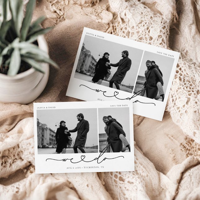We Do Simple Modern 2 Photo Save The Date (Creator Uploaded)