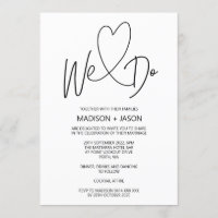 We Do Simple Modern Wedding Heart