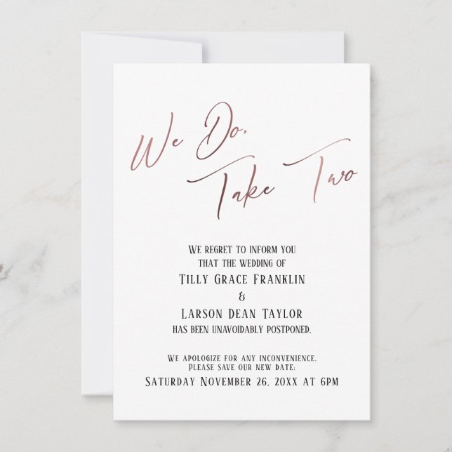 We Do, Take Two: Delayed Wedding Announcement (Front)