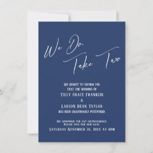 We Do, Take Two: Delayed Wedding Navy Card