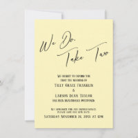 We Do, Take Two: Delayed Wedding Pale Yellow