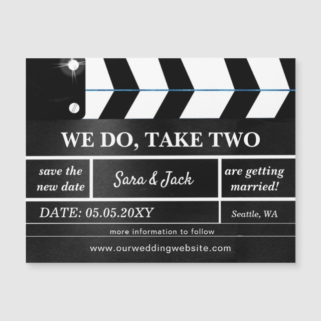 We Do Take Two Movie Clapboard Wedding Postponed (Front)
