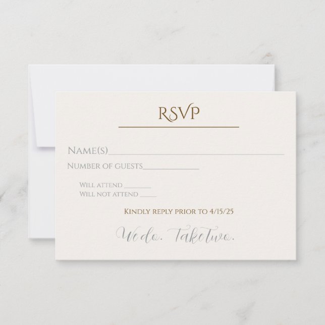 We Do Take Two RSVP Card (Front)