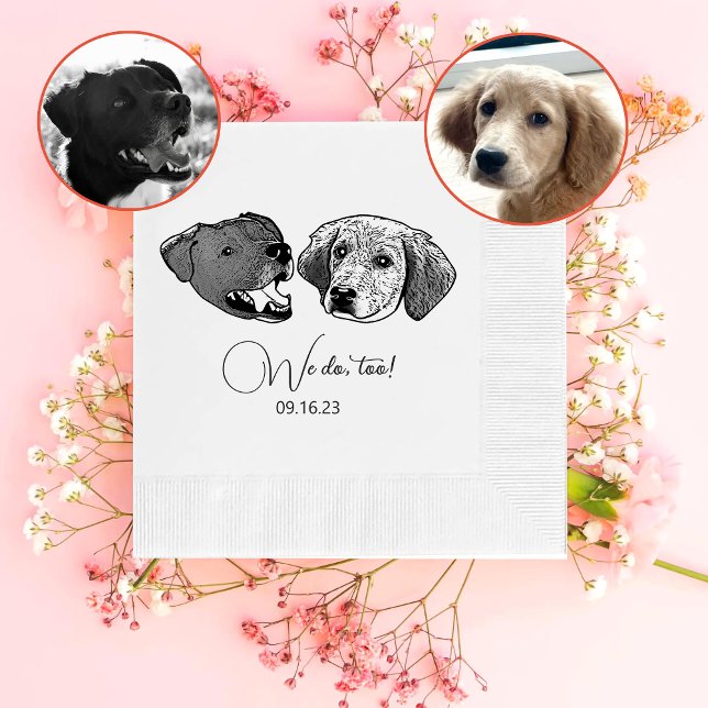 We Do Too Black And White Dog Personalised Napkin (Creator Uploaded)