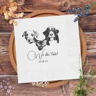 We Do Too Pets Custom Hand Drawing Wedding Napkin