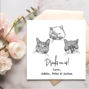We Do Too Pets Custom Hand Drawing Wedding Napkins