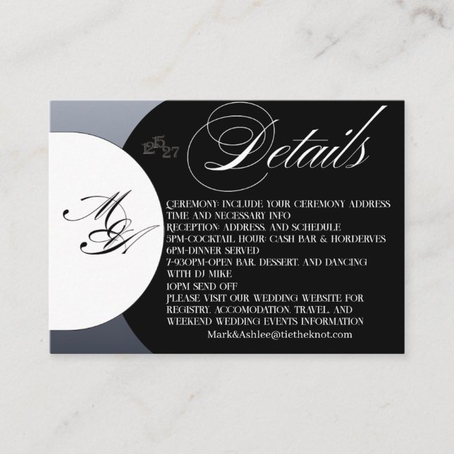 We Do Tuxedo Collection Details Enclosure Card (Front)
