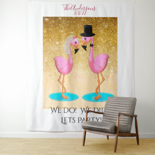 We do! We did! Lets Party.  Wedding flamingos  Tapestry