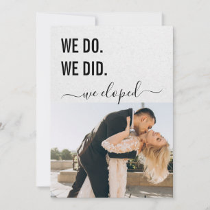 We Do We Did We Eloped Grey Kraft Elegant Photo Invitation