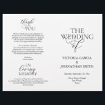 We Do, Wedding Ceremony Foldable Program<br><div class="desc">This is the foldable wedding ceremony program card, in Black elegance rustic script theme. (We Do) It is designed with scroll accent that can be personalised with custom/ personalised text for your bridal party, ceremony details, memorial notes and thank you message. ** Note: these text weight paper programs arrive flat...</div>
