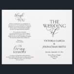We Do, Wedding Ceremony Foldable Program<br><div class="desc">This is the foldable wedding ceremony program card, in Black elegance rustic script theme. (We Do) It is designed with scroll accent that can be personalised with custom/ personalised text for your bridal party, ceremony details, memorial notes and thank you message. ** Note: these text weight paper programs arrive flat...</div>