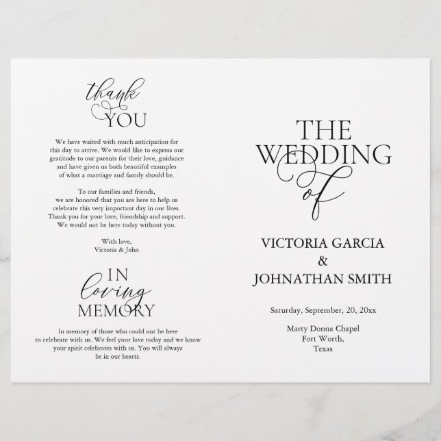 We Do, Wedding Ceremony Foldable Program (Front)