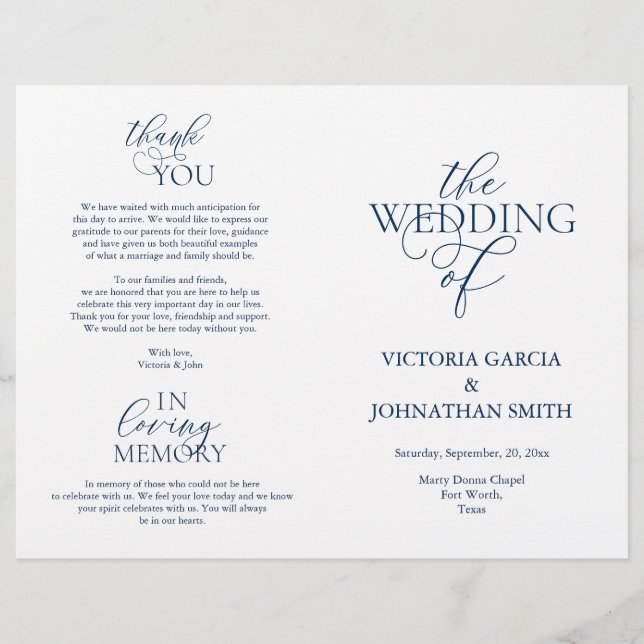 We Do, Wedding Ceremony Foldable Programs (Front)