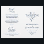 We Do, Wedding Ceremony Foldable Programs<br><div class="desc">This is the foldable wedding ceremony program card, in Navy Blue elegance romantic script theme. (We Do) It is designed with scroll accent that can be personalised with custom/ personalised text for your bridal party, ceremony details, memorial notes and thank you message. ** Note: these text weight paper programs arrive...</div>