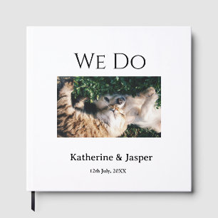 We do wedding engagement pet name photo date coupl guest book