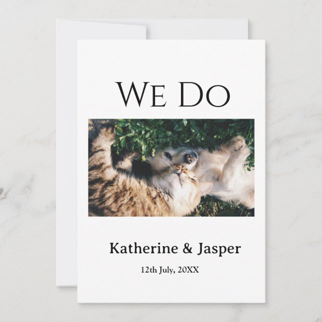 We do wedding engagement pet name photo date coupl invitation (Front)