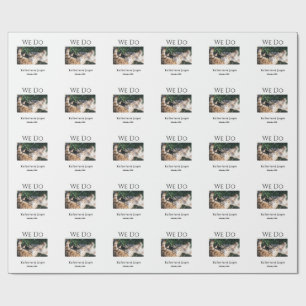 We do wedding engagement pet name photo date coupl wrapping paper