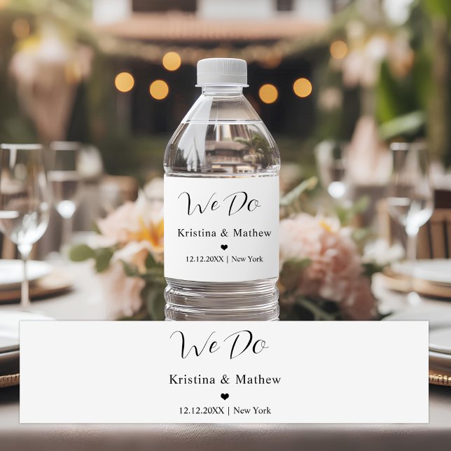 We Do Wedding Guest Gift Ideas Personalised Favour Water Bottle Label (Creator Uploaded)