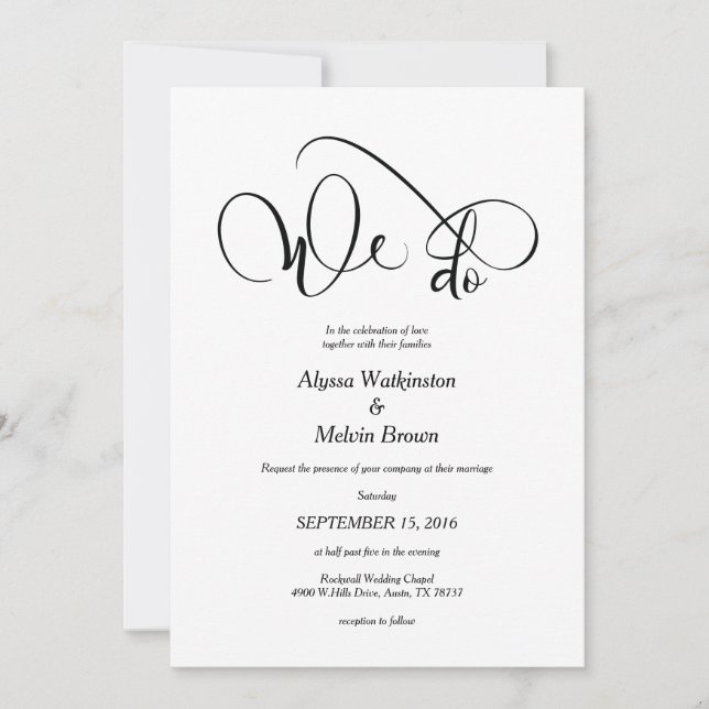 We do wedding invitation card in calligraphy theme (Front)