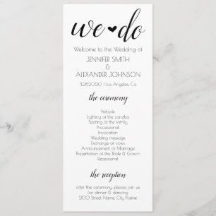We Do Wedding Program
