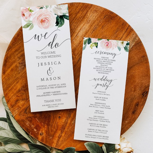 We Do Wedding Program Blushing Blooms (Creator Uploaded)