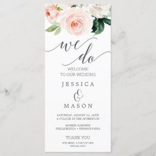 We Do Wedding Program Blushing Blooms