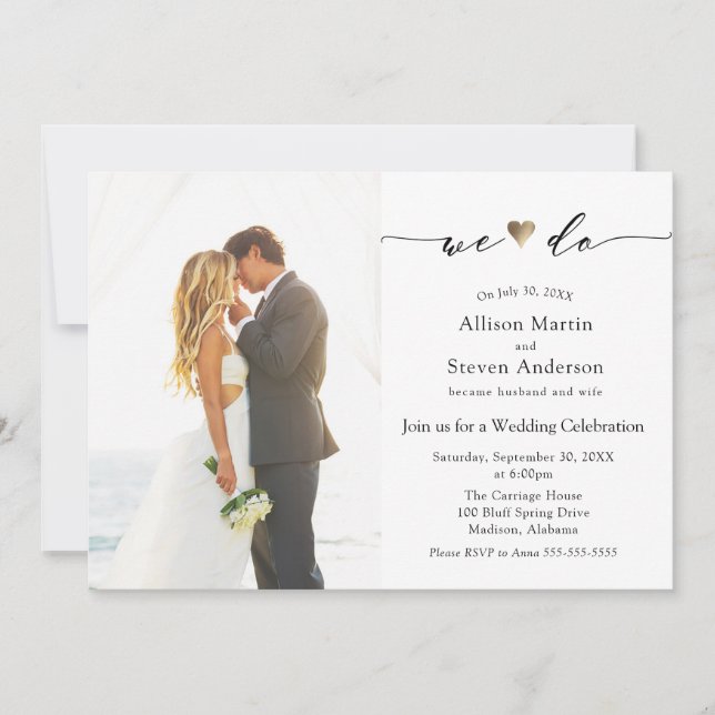 We Do Wedding Reception Invitation (Front)