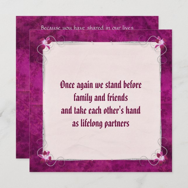 "We Do" wedding vow renewal Invitation (Front/Back)