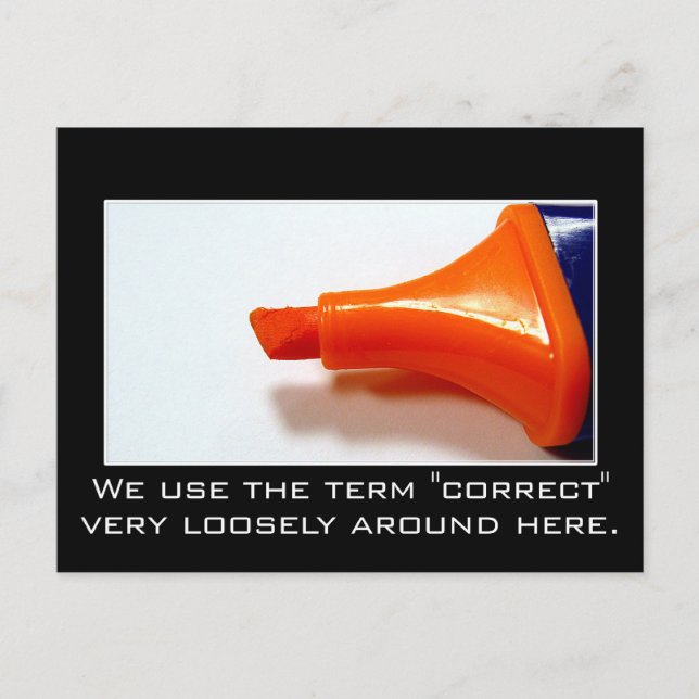 We don't worry about doing the right thing postcard (Front)