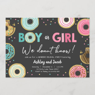 We Doughnut Know Boy or Girl Gender Reveal Party C Invitation