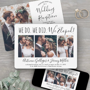 We Eloped 4 Photo Collage Wedding Reception Only Invitation