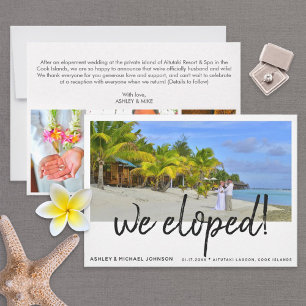 We Eloped   4 Photo Wedding Announcement