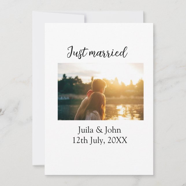 We eloped add couple name city, date just married  announcement (Front)