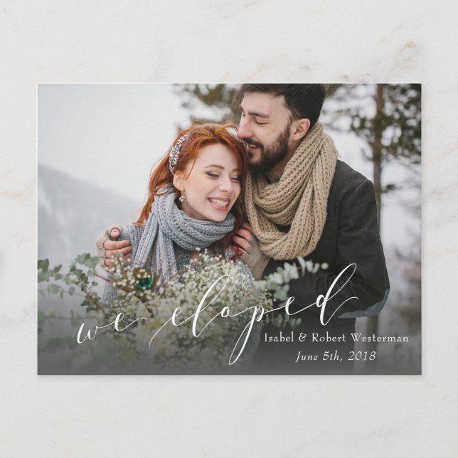 WE ELOPED ANNOUNCEMENT POSTCARD (Front)