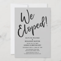 We Eloped! Casual Grey Post Wedding Celebration