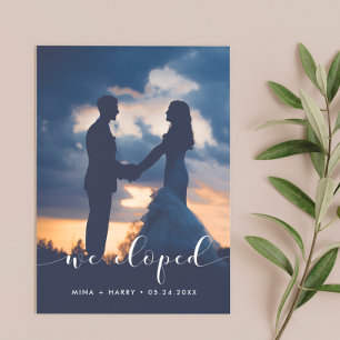 We eloped Elegant announcement photo card