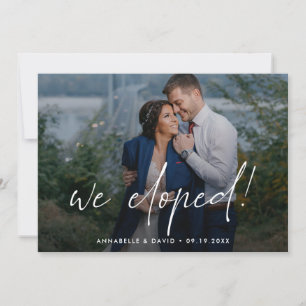 We Eloped Elegant Photo Wedding Announcement