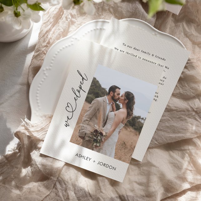 We Eloped Elopement Announcement with QR code (Creator Uploaded)