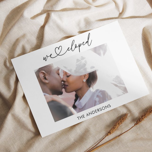 We Eloped Elopement Announcement with QR code (Creator Uploaded)
