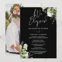 We Eloped Greenery Floral Photo Wedding Party