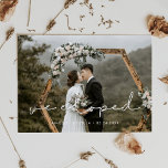 We eloped Handwritten minimalist photo Announcement<br><div class="desc">You decided to elope? You want to announce that you just got married? Share the news of your marriage with this lovely wedding photo card,  fully customisable font and colours.</div>